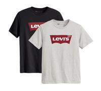 Levi's Herren T-Shirt 2er Pack - "Graphic Set-In Neck", Rundhals, Baumwolle XL Schwarz