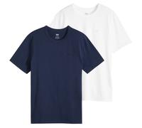 T-Shirt LEVI'S "T-Shirt Icon Tee 2er Pack", Herren, Gr. M, bunt (weiß, blau), Obermaterial: 100% Baumwolle CO., Shirts T-Shirt (18470006-M) weiß, blau