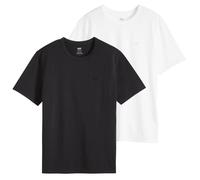 LEVIS Levi's Herren T-Shirt, 2er Pack - Icon Tee, Rundhals, Baumwolle, einfarbig (TB_005GX-2P) XL Weiß/Schwarz