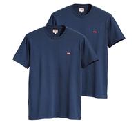Levi's Herren T-Shirt 2er Pack - "Original Housemark Tee", Rundhals, Baumwolle Blau 2XL