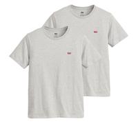 Levi's Herren T-Shirt 2er Pack - "Original Housemark Tee", Rundhals, Baumwolle Grau 2XL