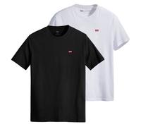 Levi's Herren T-Shirt 2er Pack - "Original Housemark Tee", Rundhals, Baumwolle Weiß/Schwarz M