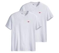 Levi's Herren T-Shirt 2er Pack - "Original Housemark Tee", Rundhals, Baumwolle Weiß M