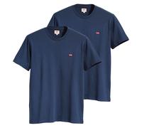 LEVIS Levi's Herren T-Shirt 2er Pack - "Original Housemark Tee", Rundhals, Baumwolle (TB_56605-2P) S Blau