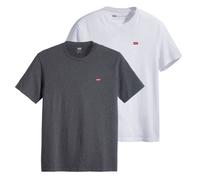 Levi's Herren T-Shirt 2er Pack - "Original Housemark Tee", Rundhals, Baumwolle Weiß/Dunkelgrau XL
