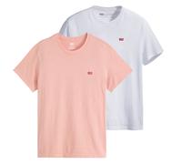 Levi's Herren T-Shirt 2er Pack - "Original Housemark Tee", Rundhals, Baumwolle Weiß/Rosa XL