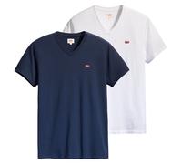 Levi's Herren T-Shirt 2er Pack - Original Housemark Tee, V-Ausschnitt, Baumwolle M Mehrfarbig