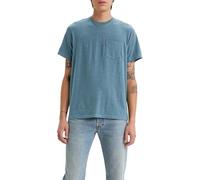 T-Shirt LEVI'S "CLASSIC POCKET TEE", Herren, Gr. S, indigo wash heather, Jersey, Obermaterial: 100% Baumwolle, meliert, regular fit normal, Rundhals, Shirts T-Shirt, mit aufgesetzter Brusttasche (2721