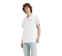 Levis Herren T Shirt Housemark Tee mit V-Neck in Weiß S Regular Fit