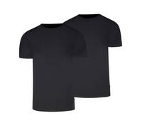 Levi's Herren T-Shirts, 2er Pack - Solid Crew 2P, Rundhals, Cotton Stretch Schwarz L