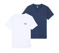 Levi's Herren T-Shirts, 2er Pack - "The Graphic Tee - 2 Pack", Rundhals, Baumwolle Blau/Weiß L