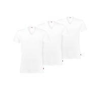 LEVI'S Herren T-Shirts, 3er Pack - ECOM, V-Ausschnitt, Kurzarm, einfarbig Weiß S