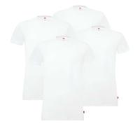 Levi's Herren T-Shirts, 4er Pack - Rundhals, Kurzarm, einfarbig Weiß L