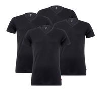 Levi's Herren T-Shirts, 4er Pack - V-Ausschnitt, Kurzarm, einfarbig Schwarz L