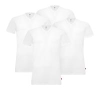 Levi's Herren T-Shirts, 4er Pack - V-Ausschnitt, Kurzarm, einfarbig Weiß L
