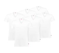 Levi's Herren T-Shirts, 6er Pack - ECOM, V-Ausschnitt, Kurzarm, einfarbig Weiß XL