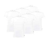 Levi's Herren T-Shirts, 6er Pack - Rundhals 6P ECOM, Kurzarm, einfarbig Weiß S