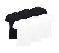 Levi's Herren T-Shirts, 6er Pack - Rundhals 6P ECOM, Kurzarm, einfarbig Weiß/Schwarz XL