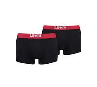 Levi's Trunk Unterwäsche Herren 2er Pack, Schwarz/Rot, XL