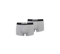 Levi's® Herren Boxershorts, 2er Pack - Solid Basic Trunk Organic, Logobund, grau, S Grau Melange