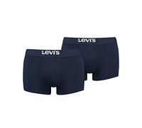 LEVI´S Herren Boxershorts, 2er Pack - Solid Basic Trunk Organic, Logobund Blau XL