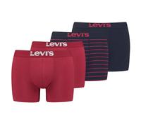 Levi's Herren Trunks, 4er Pack - Solid Basic Boxer & Vintage Stripe, ECOM Rot/Schwarz M