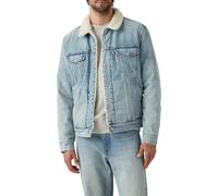 Kurzjacke LEVI'S "SHERPA", Herren, Gr. XL, kentucky blau sherpa, Denim/Jeans, Obermaterial: 100% Baumwolle, casual, Langarm 1-Knopf-Manschette mit Druckknopf, Jacken, mit Sherpa Fütterung (12509004-XL
