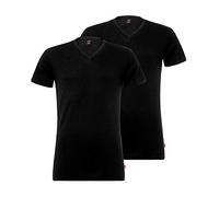 evi's T-Shirt V-Ausschnit Schwarz 2-Pack Schwarz L
