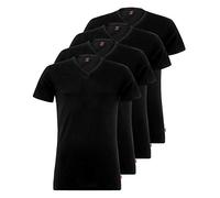 Levi's Herren V Neck T-Shirts Stretch Cotton 905056001 4er Pack, Farbe:Schwarz, Menge:4er Pack (2X 2er), Größe:M, Artikel:-884 Jet Black