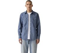 Jeanshemd LEVI'S "LE BARSTOW WESTERN STAND", Herren, Gr. S, N-Gr, bjorn geo stripe est, Web, Obermaterial: 100% Baumwolle, normal, Hemden Jeanshemd, mit Brusttaschen (73442859-S) bjorn geo stripe est