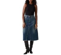 Jeansrock LEVI'S "HR A LINE DECON SKIRT", Damen, Gr. 29, hinged heart, Denim/Jeans, Obermaterial: 100% Baumwolle, casual, kniebedeckend, Röcke, in trendy Midi-Länge mit ausgefranster Kante (48619228-2