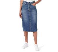 Jeansrock LEVI'S "HR BACK SLIT SKIR", Damen, Gr. 31, review time, Web, Obermaterial: 100% Baumwolle, slim fit kniebedeckend, Röcke Jeansrock, mit Schlitz hinten (83290541-31) review time