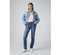 Slim-fit-Jeans LEVI'S "712 SLIM WELT POCKET", Damen, Gr. 29, Länge 34, blau (blau wave mid), Denim/Jeans, Obermaterial: 85% Baumwolle, 7% Lyocell, 6% Elastomultiester, 2% Elasthan, slim fit, Jeans Sli