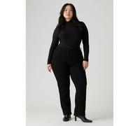 Straight-Jeans LEVI'S PLUS "724 PL HR STRAIGHT" Gr. 16 (46), Länge 32, schwarz (midnight gaze) Damen Jeans (43437922-16) midnight gaze