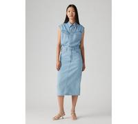 Jeanskleid LEVI'S "ICONIC SLEEVELESS DRESS", Damen, Gr. L (40), N-Gr, wrapped in blau, Denim/Jeans, Obermaterial: 100% Baumwolle, casual, figurbetont ca. Mitte Wade, ohne Ärmel, Kleider (71152014-L) w
