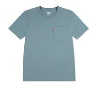 T-Shirt LEVI'S KIDS "LVB SUNSET POCKET TEE", Jungen, Gr. 12 (152), lead, Jersey, Obermaterial: 100% Baumwolle, Rundhals, Shirts T-Shirt (26135120-12) lead