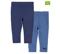 Leggings LEVI'S KIDS "LVG 2 PK CLASSIC LEGGING", Jungen, Gr. 12M (80), N-Gr, blau (medieval blu), Obermaterial: 72% Baumwolle, 26% Polyester, 2% Elasthan, skinny fit lang, Hosen Leggings, for BABYS (2