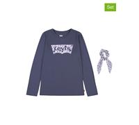 Levi's Kids 2tlg. Set: Longsleeve und Haargummi in Blau - Größe 164 | Kinder Longsleeves