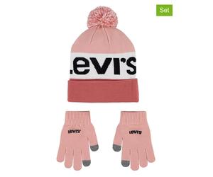 Levi's Kids 2tlg. Set: Mütze und Handschuhe in Rosa - 17% | Kindermuetzen