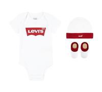 Levi's Kids Classic batwing infant hat bodysuit bootie set 3pc Baby Jungen Pastel Turquoise 6-12 Monate