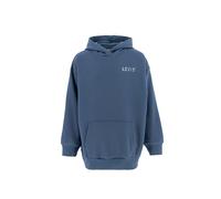 Hoodie LEVI'S KIDS "LVG LEVIS COLLEGIATE HOODIE", Mädchen, Gr. 14 (158), blau (vintage indigo), Jersey, Obermaterial: 70% Baumwolle, 30% Polyethylen, angesetztes Bündchen, Sweatshirts Hoodie, mit cool