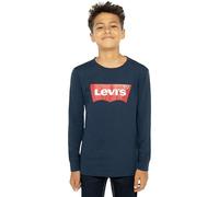 Langarmshirt LEVI'S KIDS "L/S BATWING TEE", Jungen, Gr. 12/152, blau (blaus), Jersey, Obermaterial: 100% Baumwolle, bedruckt, Basic schmal hüftlang, Rundhals, Bündchen, Shirts Langarmshirt, mit Logo P