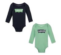 Levi's Kids Lhn ls 2pk batwing bodysuit se Unisex 3 Monate Weißer Alyssum