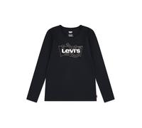 Langarmshirt LEVI'S KIDS "LVG LS BATWING FILL", Mädchen, Gr. 14 (158), schwarz (jet schwarz), Jersey, Obermaterial: 60% Baumwolle, 40% Polyester, bestickt, normal, Rundhals, Shirts Langarmshirt, mit L