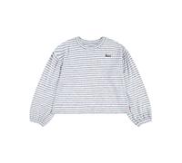 Langarmshirt LEVI'S KIDS "LVG HACCI STRIPED LS KNIT TOP", Mädchen, Gr. 5 (110), dunkelgrau heather, Single Jersey, Obermaterial: 75% Viskose, 21% Polyester, 4% Elasthan, geringelt, gestreift, hüftlang