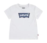 T-Shirt LEVI'S KIDS "BATWING TEE", Jungen, Gr. 24M (92), weiß (hellweiß), Single Jersey, Obermaterial: 60% Baumwolle, 40% Polyester, bedruckt, Basic schmal hüftlang, Rundhals, gerader Abschluss, Shirt