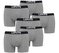 Levi's Levis Boxer Brief Boxershorts Men Herren Unterhose Pant Unterwäsche 6er Pack, Farbe:Middle Grey mélange, Bekleidungsgröße:M