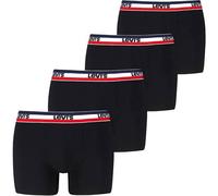 Boxershorts LEVI'S "LEVIS MEN REPEAT SPW LOGO BOXER BRIEF 4P", Herren, Gr. L, schwarz, Obermaterial: 95% Baumwolle, 5% Elasthan, Unterhosen (76426566-L) schwarz