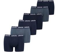LEVIS Levi's Herren Boxer-Shorts, 6er Pack - Logo Boxer Brief 6P, Cotton Stretch, ECOM (701238595) L Blau