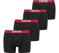 Levi's® Herren Boxer-Shorts, 4er Pack - Logo Boxer Brief, Cotton Stretch, mehrfarbig, XL Schwarz/ Rot